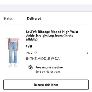 Levi Ribcage strait leg ankle jeans (in the middle)